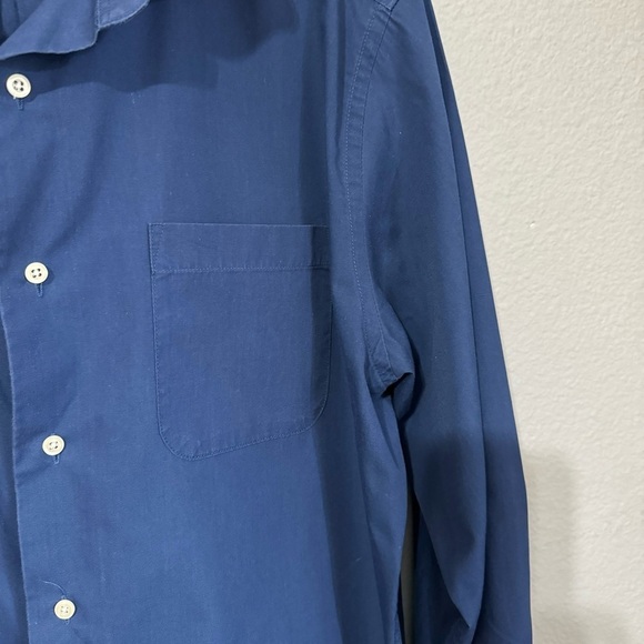 Valerio Garati Fitted Man Blue Collared Long Sleeves Button-Down T-Shirt Sz L - Picture 8 of 14